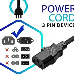 SSSR AC Power Cord Outlet Socket Cable Plug Lead for Citizen CL-S521 CL-S521-GRY CL-S521-EC-GRY CL-S521-E-GRY JM30-M01 Direct Thermal Label Printer