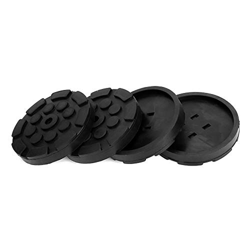 Sluffs Jack Stand Rubber Pads,4 Pcs Car Round Rubber Arm Pads Auto Jacking Lift Weightlifter Accessories Compatible with Truck Hole Dia Universal Black