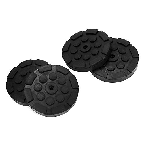 Sluffs Jack Stand Rubber Pads,4 Pcs Car Round Rubber Arm Pads Auto Jacking Lift Weightlifter Accessories Compatible with Truck Hole Dia Universal Black