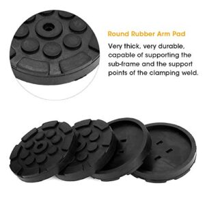 Sluffs Jack Stand Rubber Pads,4 Pcs Car Round Rubber Arm Pads Auto Jacking Lift Weightlifter Accessories Compatible with Truck Hole Dia Universal Black