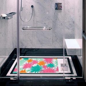 Bath Tub Shower Mat - Anti-Slip PVC Material 15.1x26.8 in, Gentle Cushioning Quick Drying Suction Cups Reliable Solution - Fashion Graffiti Non-Slip Floor Mat