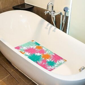 Bath Tub Shower Mat - Anti-Slip PVC Material 15.1x26.8 in, Gentle Cushioning Quick Drying Suction Cups Reliable Solution - Fashion Graffiti Non-Slip Floor Mat