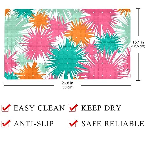 Bath Tub Shower Mat - Anti-Slip PVC Material 15.1x26.8 in, Gentle Cushioning Quick Drying Suction Cups Reliable Solution - Fashion Graffiti Non-Slip Floor Mat