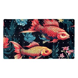 Bath Tub Shower Mat - Anti-Slip PVC Material 15.1x26.8 in, Gentle Cushioning Quick Drying Suction Cups Reliable Solution - Cute Fish Pattern Non-Slip Floor Mat