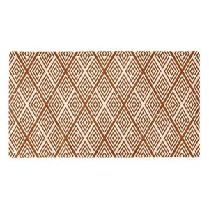 bath tub shower mat - anti-slip pvc material 15.1x26.8 in, gentle cushioning quick drying suction cups reliable solution - geometric diamond pattern - brown non-slip floor mat