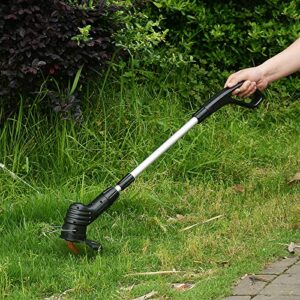 High Strength Alloy Blade Mower Portable Electric Push Lawn Hand Mower Grass Trimmer Auxiliary Handle Tools for Agricultural Household Wireless Weeding Brushing Machine (A,US)