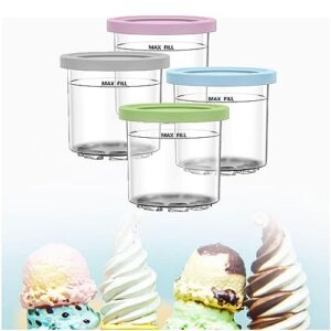 creami pints and lids - 4 pack, for ninja pints,16 oz pint frozen dessert containers bpa-free,dishwasher safe compatible with nc299amz,nc300s series ice cream makers