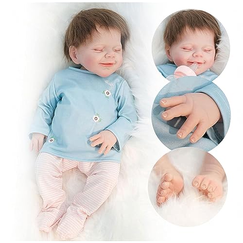 Realistic Baby Dolls, 18 Inch Silicone Dolls for Girls, with Feeding Kit Re Born Baby Dolls, Gift Toys for Children,D