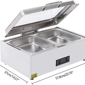 Electric Chafing Dish, 9QT Chafing Dish Buffet Set, Chafers Buffet Servers and Warmers, Chaffing Servers with Covers, Catering Party, Food Warmer for Parties Buffets (2 Pans)