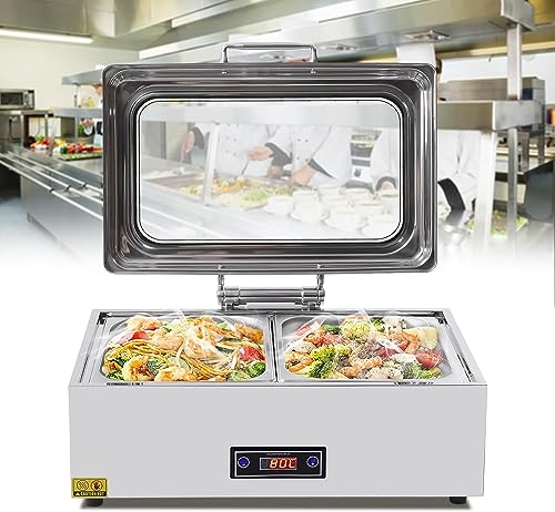 Electric Chafing Dish, 9QT Chafing Dish Buffet Set, Chafers Buffet Servers and Warmers, Chaffing Servers with Covers, Catering Party, Food Warmer for Parties Buffets (2 Pans)