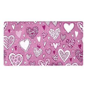 bath tub shower mat - anti-slip pvc material 15.1x26.8 in, gentle cushioning quick drying suction cups reliable solution - valentine's day pattern non-slip floor mat
