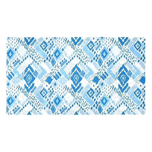 Bath Tub Shower Mat - Anti-Slip PVC Material 15.1x26.8 in, Gentle Cushioning Quick Drying Suction Cups Reliable Solution - Geometric Folk Element Patterns Non-Slip Floor Mat