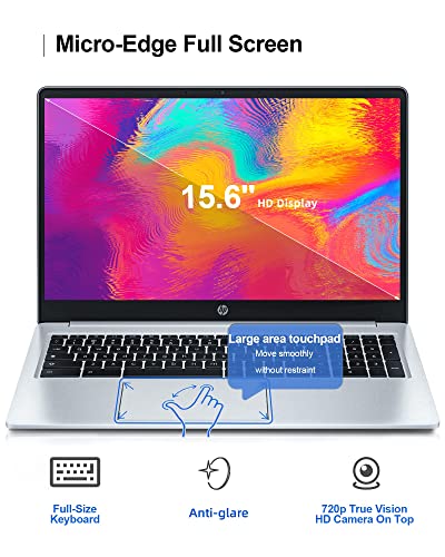 hp Chromebook Laptop for Student & Business, 15.6" HD Display, 8GB RAM, 320GB Storage (64GB eMMC+256GB MSD Card), Quad-Core Intel Pentium N200, Long Battery Life, WiFi, UHD Graphics, Chrome OS