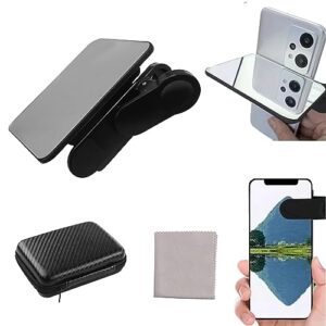 smartphone camera mirror reflection clip kit adjustable enhance phone camera shots with selfie reflector travel-friendly and easy-to-carry phone camera mirror clip （black）