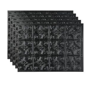 fasÄde traditional style/pattern 1 decorative vinyl 18in x 24in backsplash panel in brushed onyx (5 pack)