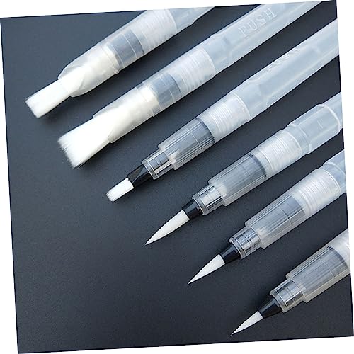 Water Brush Pen 9 Pcs Ink Pen Set Water Coloring Brush Pen Portable Painting Pen Watercolor Brush Fountain Pen White Water Soluble Colored Pencils