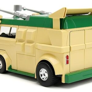 Party Wagon Green and Beige and Donatello Diecast Figure TMNT Hollywood Rides Series Diecast Model by Jada 34529