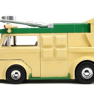 Party Wagon Green and Beige and Donatello Diecast Figure TMNT Hollywood Rides Series Diecast Model by Jada 34529