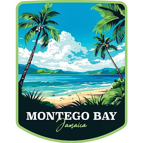 Montego Bay Jamaica Design B Souvenir Fridge Magnet 4-Inch