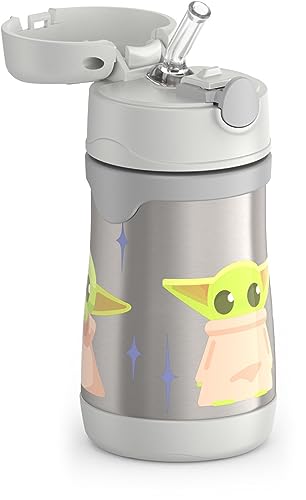 THERMOS Vacuum Insulated Stainless Steel 10oz Straw Bottle, THE MANDALORIAN