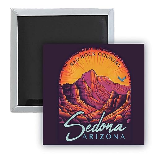 Sedona Arizona Design C Souvenir 2.5 x 2.5-Inch Fridge Magnet Single