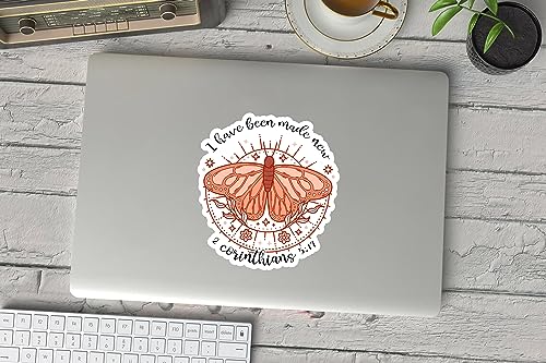 Miraki I Have Been Made New Sticker, Religious Stickers, Christian Stickers, Bible Verse Stickers, Water Assitant Die-Cut Vinyl Jesus Decals for Laptop, Phone, Water Bottles, Kindle Sticker
