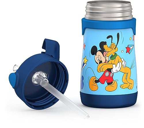 THERMOS Vacuum Insulated Stainless Steel 10oz Straw Bottle, Mickey Mouse