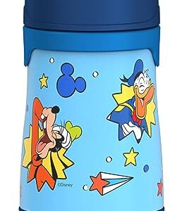 THERMOS Vacuum Insulated Stainless Steel 10oz Straw Bottle, Mickey Mouse