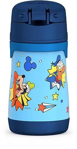 THERMOS Vacuum Insulated Stainless Steel 10oz Straw Bottle, Mickey Mouse