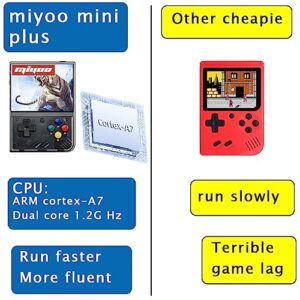 MIYOO Mini Plus Handheld Game Portable 8000+Retro Games Console Game Machine Rechargeable Battery Hand Held Classic Game (Plus-Black-64G)