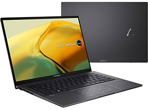 ASUS ZenBook Pro 14 OLED UM3402 14" QHD+ Touchscreen (AMD Ryzen 7-5825U, 16GB RAM, 1TB SSD, 8-Core (Beats i7-1165G7)) Business Laptop, Backlit, Fingerprint, 19 Hr Battery, IST SD Card, Win 11 Pro