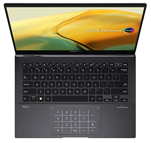 ASUS ZenBook Pro 14 OLED UM3402 14" QHD+ Touchscreen (AMD Ryzen 7-5825U, 16GB RAM, 1TB SSD, 8-Core (Beats i7-1165G7)) Business Laptop, Backlit, Fingerprint, 19 Hr Battery, IST SD Card, Win 11 Pro