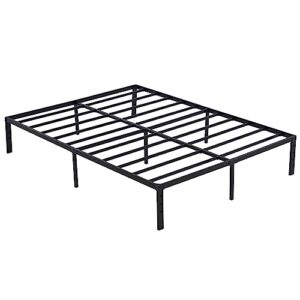 volowoo metal bed frame,simple metal platform bed frame, storage space under the bed heavy duty frame bed, durable bed frame, suitable for bedroom (bed height 14", queen)