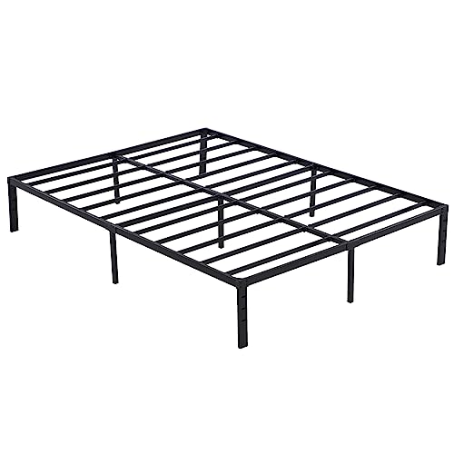 Volowoo Metal Bed Frame,Simple Metal Platform Bed Frame, Storage Space Under The Bed Heavy Duty Frame Bed, Durable Bed Frame, Suitable for Bedroom (Bed Height 14", Queen)