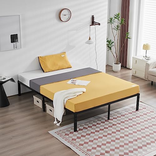 Volowoo Metal Bed Frame,Simple Metal Platform Bed Frame, Storage Space Under The Bed Heavy Duty Frame Bed, Durable Bed Frame, Suitable for Bedroom (Bed Height 14", Queen)