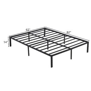 Volowoo Metal Bed Frame,Simple Metal Platform Bed Frame, Storage Space Under The Bed Heavy Duty Frame Bed, Durable Bed Frame, Suitable for Bedroom (Bed Height 14", Queen)