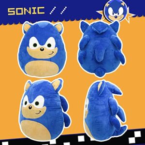 DEYOU Classic 14in Hedgehog Plush Toys Plush Figure Classic Hedgehog Plush Doll for Boys Girls Best Gift (Blue)