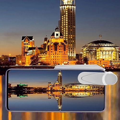 2PCS Smartphone Camera Mirror Reflection Clip Kit - Selfie Reflector for Mobile Phone Cameras - Travel-Friendly Black Universal Phone Clip - Compatible with All Smartphones(White and Black)