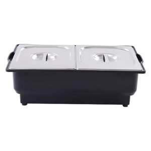 9QT Buffet Server & Food Warmer, Commercial Chafer Food Warmers for Restaurants Party School, Temperature Adjustable, Black Half Size, 22.4×13.6×*7.1in