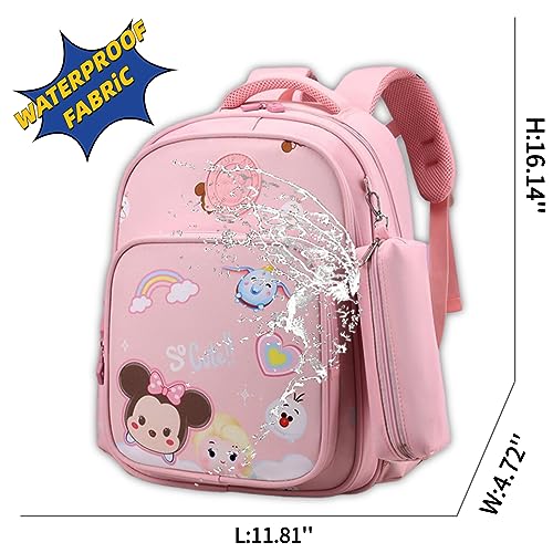 HAPIKI Kawaii Backpack with Cute Accessories 15.6 Inch Laptop Anti-Theft Travel Aesthetic New Semester Gifts With Pendant Bag (pink,Medium(25 Liter))