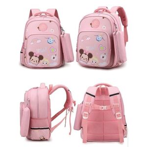 HAPIKI Kawaii Backpack with Cute Accessories 15.6 Inch Laptop Anti-Theft Travel Aesthetic New Semester Gifts With Pendant Bag (pink,Medium(25 Liter))