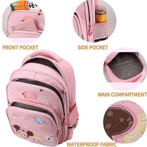 HAPIKI Kawaii Backpack with Cute Accessories 15.6 Inch Laptop Anti-Theft Travel Aesthetic New Semester Gifts With Pendant Bag (pink,Medium(25 Liter))