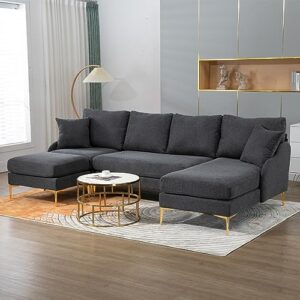 modern convertible u-shaped sectional corner sofa for living room,upholstered accent modular sectionals sofá couch bed for home office