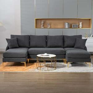 Modern Convertible U-Shaped Sectional Corner Sofa for Living Room,Upholstered Accent Modular Sectionals Sofá Couch Bed for Home Office