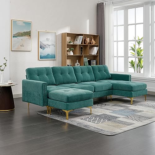 YUNLife&Home Convertible Modular Sectional Sofa,Modern Upholstered L-Shaped Accent Corner Sofá Couch Bed for Living Room Apartment Office Furniture Set