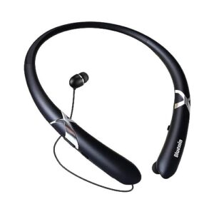 gardway neckband bluetooth headphones,bluetooth 5.0 wireless headphones with retractable earbuds,cvc 8.0 noise cancelling stereo headset call vibrate alert earphones with mic (black)