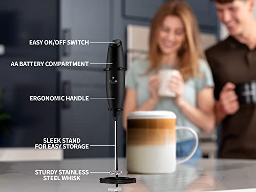 Zulay Powerful Milk Frother & Magia Super Automatic Coffee Espresso Machine - Frother Handheld Foam Maker for Lattes - Espresso Coffee Maker With Easy To Use 7” Touch Screen - Drink Mixer for Coffee