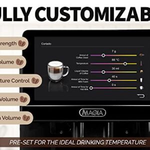 Zulay Powerful Milk Frother & Magia Super Automatic Coffee Espresso Machine - Frother Handheld Foam Maker for Lattes - Espresso Coffee Maker With Easy To Use 7” Touch Screen - Drink Mixer for Coffee