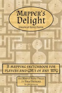 mapper's delight: rpg graph paper sketchbook & notebook (parchment style cover)