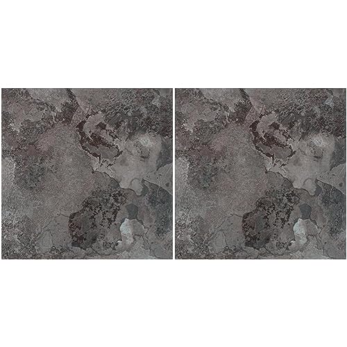 Achim Imports VFT961POVR Home Furnishings Portfolio 12x12 2.0mm Self Adhesive Vinyl Floor, Midnight Marble, 9 Tiles/9 sq. ft, 12 x 12 (Pack of 2)